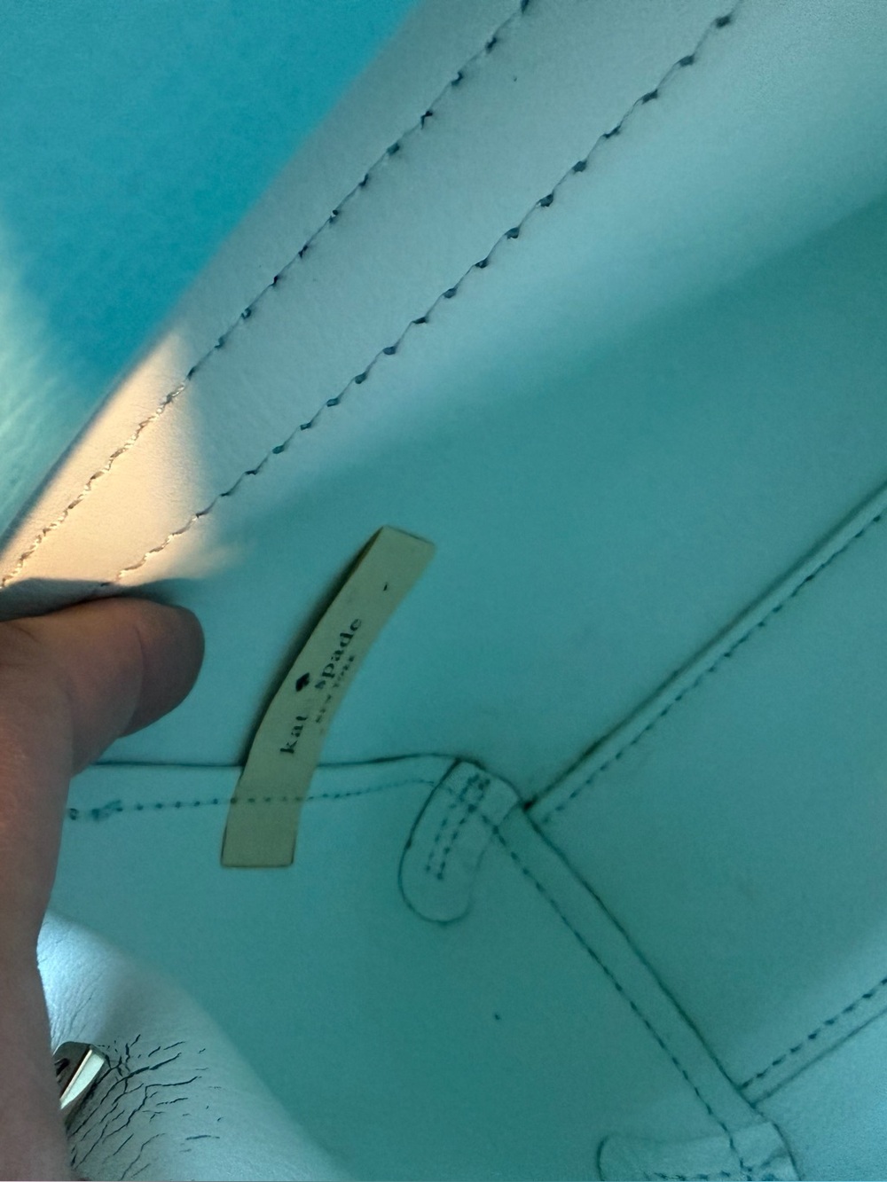 kate spade tiffany blue color pebble leather crossbody with studs - Picture 8 of 8